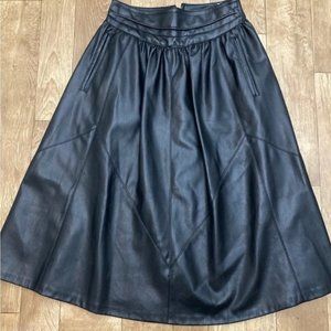 Zara faux leather a-line black skirt size M
